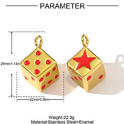 304 Stainless Steel Enamel Pendants&nbsp;STAS-OY003-81G