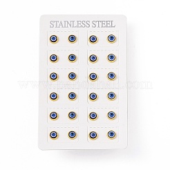 Resin Evil Eye Stud Earrings&nbsp;EJEW-P212-17G-02