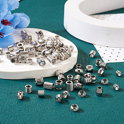 90Pcs 9 Styles 201 Stainless Steel European Beads&nbsp;STAS-TA0001-99