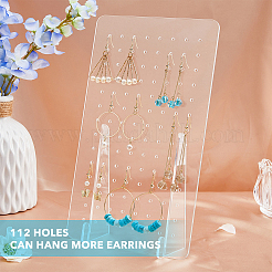 Rectangle Transparent Acrylic Slant Back Earring Display Stands&nbsp;EDIS-WH0031-07
