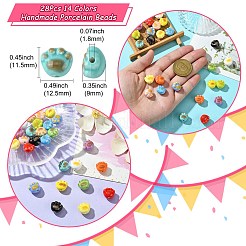 28Pcs 14 Colors Handmade Porcelain Beads&nbsp;PORC-CJ0001-02