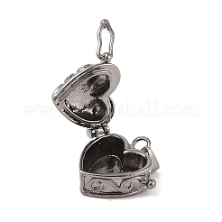 Carved Heart Rack Plating Brass Prayer Box Pendants&nbsp;KK-L101-22B