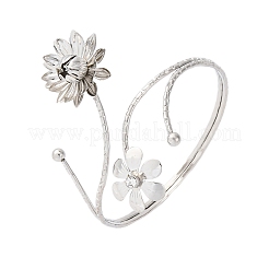 Lotus Alloy Arm Cuff Bangles for Girl Women&nbsp;AJEW-A063-01D-P