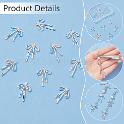 5 Pairs Brass Micro Pave Clear Cubic Zirconia Pendants&nbsp;FIND-BC0013-49