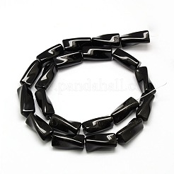 Natural Obsidian Twist Column Beads Strands&nbsp;G-L240-08