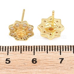 Brass Micro Pave Cubic Zirconia Stud Earrings for Women&nbsp;KK-A305-03G