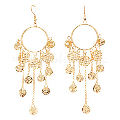 Iron Flat Round Tassel Chandelier Earrings&nbsp;FS-WGE28C0-01