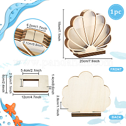 Wood & Acrylic Shell Shape Display Box&nbsp;AJEW-WH0650-32
