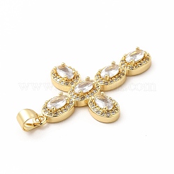 Rack Plating Brass Cubic Zirconia Pendants&nbsp;KK-G456-25G-01