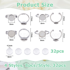 DIY Blank Dome 304 Stainless Steel Cuff Rings Making Kits&nbsp;DIY-HS0001-54