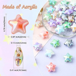 70Pcs UV Plating Rainbow Iridescent Acrylic Beads&nbsp;PACR-CJ0001-30