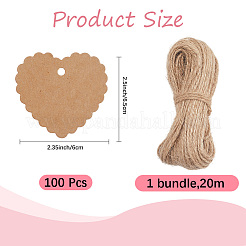 100Pcs Lace Edged Heart Paper Gift Tags&nbsp;CDIS-CP0001-01B