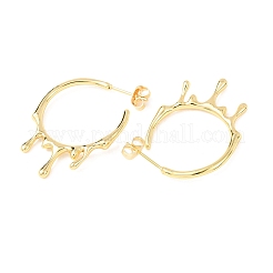 Rack Plating Brass Melting Drop Stud Earrings&nbsp;EJEW-F294-05G