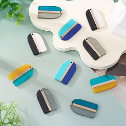 10Pcs 5 Colors Resin & Wood Pendants&nbsp;RESI-TA0004-53