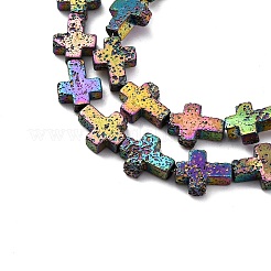 Electroplated Natural Lava Rock Beads Strands&nbsp;G-A256-A01-01C