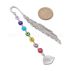 Handmade Lampwork Evil Eye Beaded Pendant Bookmarks&nbsp;AJEW-JK00251