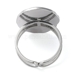 Non-Tarnish 304 Stainless Steel Open Cuff Ring Components&nbsp;X-STAS-Q308-05P