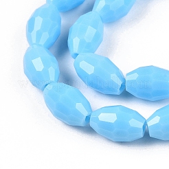 Opaque Solid Color Imitation Jade Glass Beads Strands&nbsp;EGLA-A037-P6x8mm-D03