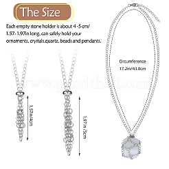 2Pcs 2 Style Brass Braided Macrame Pouch Empty Stone Holder for Pendant Necklaces Making&nbsp;NJEW-SZ0001-65P