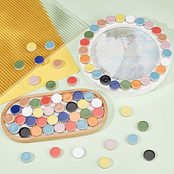 120Pcs Flat Round Shapes Porcelain Cabochons&nbsp;PORC-PH0001-27