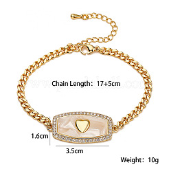 Brass Micro Pave Cubic Zirconia Link Bracelets&nbsp;PW-WG51589-01