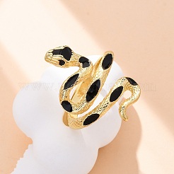 Brass Enamel Cuff Rings for Women&nbsp;RJEW-U043-17G