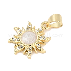 Brass Micro Pave Cubic Zirconia Pendants&nbsp;KK-Q028-29G-02