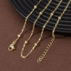 1.5MM Brass Round Ball Oval Link Chain Necklaces&nbsp;NJEW-H086-02G