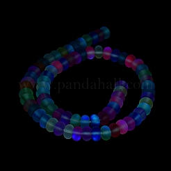 Frosted Transparent Glass Beads Strands&nbsp;FGLA-M002-01C
