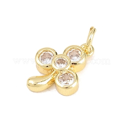 Brass Micro Pave Clear Cubic Zirconia Pendants&nbsp;KK-H273-38G-02