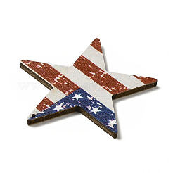 American Flag Theme Single Face Printed Aspen Wood Pendants&nbsp;WOOD-G014-13