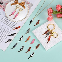 40Pcs 10 Styles Rack Plating A1lloy Enamel Pendants&nbsp;ENAM-SZ0004-04