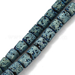 Electroplated Natural Lava Rock Beads Strands&nbsp;G-Z032-J04-12