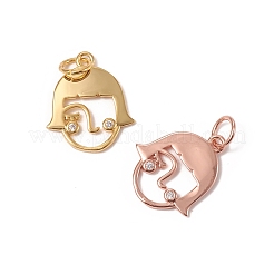 Brass Micro Pave Clear Cubic Zirconia Pendants&nbsp;KK-I668-05