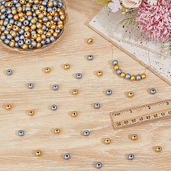 600Pcs 2 Colors Spray Painted Round Natural Schima Wood Beads&nbsp;WOOD-ME0001-26