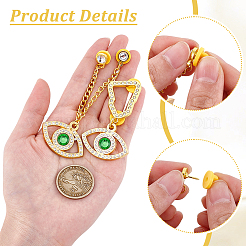 Eye Alloy Rhinestone Cap Chain&nbsp;HJEW-WH0042-150G-03