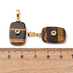 Natural Tiger Eye Pendants&nbsp;G-P628-01G-03