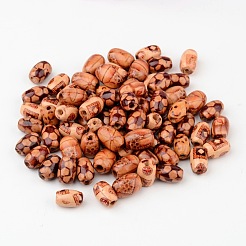 Printed Natural Wood Beads&nbsp;X-WOOD-R247-M