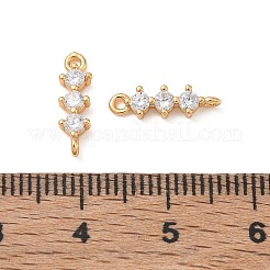 SHEGRACE Brass Pave Clear Cubic Zirconia Connector Charms&nbsp;XGRQ7H241-952G