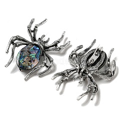 Dual-use Items Alloy Pave Dyed Shell Spider Brooch&nbsp;JEWB-C026-04B-AS