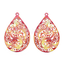 Spray Painted 430 Stainless Steel Filigree Big Pendants&nbsp;STAS-TAC0004-052G