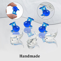 6Pcs 2 Colors Handmade Lampwork Sea Animal Figurines&nbsp;DJEW-SP0001-03