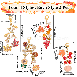 8Pcs 4 Styles Thanksgiving Day Alloy & Acrylic Pendant Decorations&nbsp;HJEW-SC0001-75