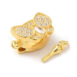 925 Sterling Silver Pave Clear Cubic Zirconia Box Clasps&nbsp;STER-M114-10G