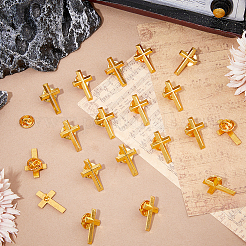 50Pcs Religion Corss Alloy Lapel Pin Backs&nbsp;JEWB-FH0002-50G