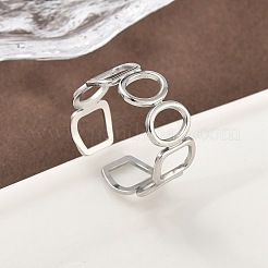 304 Stainless Steel Cuff Rings for Women&nbsp;RJEW-A079-08D-P