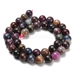 Natural Red Corundum/Ruby and Sapphire Beads Strands&nbsp;G-C259-B07-10mm