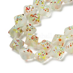 Frosted Handmade Lampwork Beads Strands&nbsp;LAMP-A010-01C
