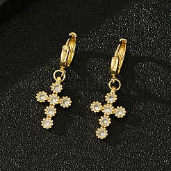 Brass Cross Hoop Earrings&nbsp;FE5671