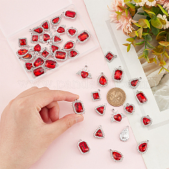 40Pcs 8 Style Platinum Plated Alloy Glass Pendants Sets&nbsp;ALRI-PH0001-27A